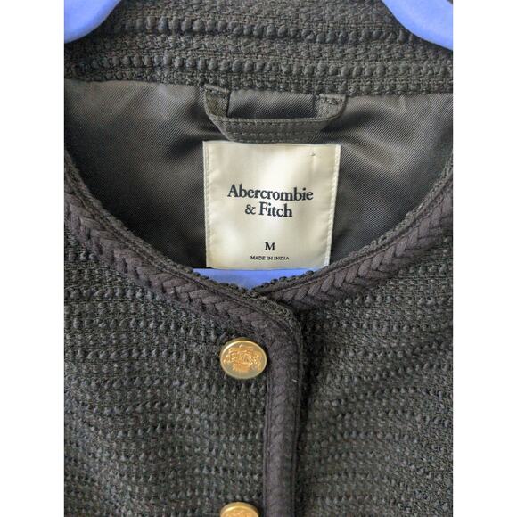 Abercrombie & Fitch Collarless Boucle Blazer Jacket size M - Picture 3 of 5